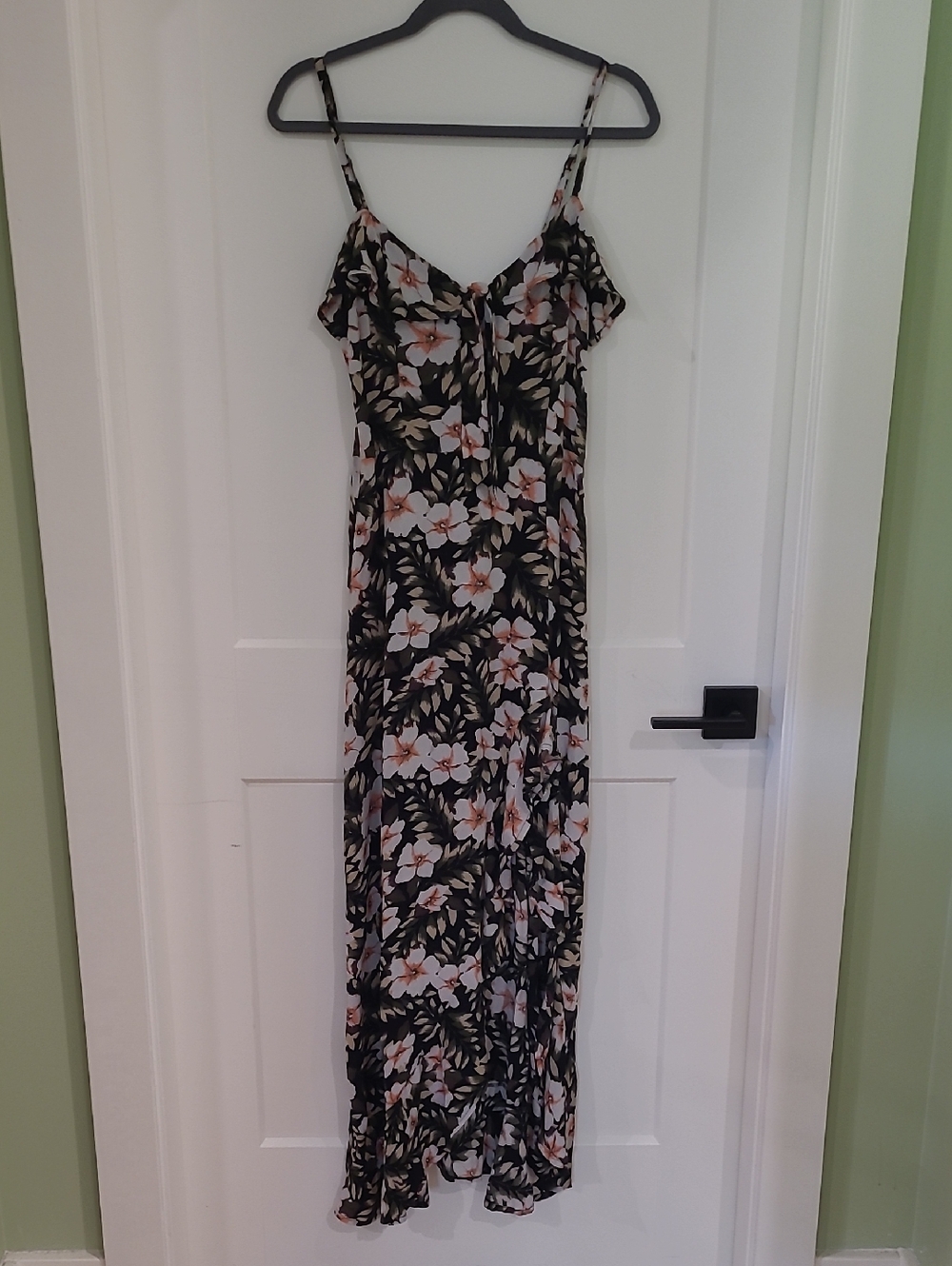 Volcom Coco Black Maxi Dress with Pink and White Floral Print